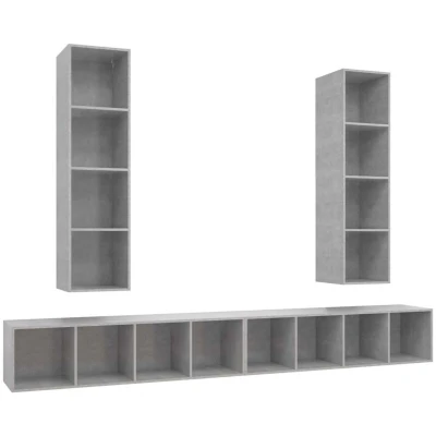 Image of vidaXL Wall mounted TV Cabinets 4 pcs Concrete Grey Engineered Wood