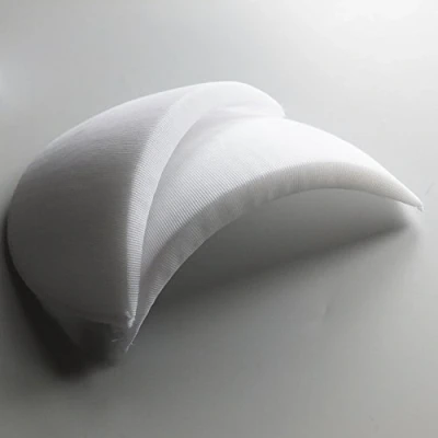 Image of On Trend Fabrics Pair of Covered Foam Shoulder Pads (White Small)