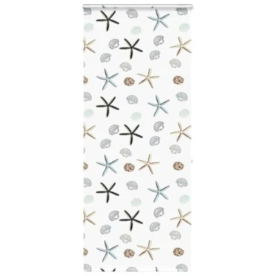 Image of vidaxl shower roller blind/shellfish pattern/peva multicolour, water resistant, 90x240cm, ceiling/wall mounted