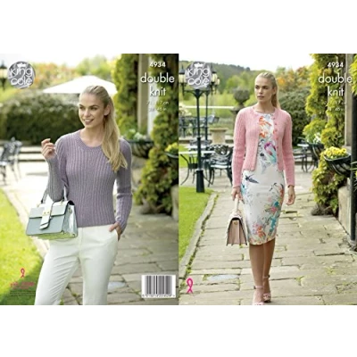 Image of King Cole 4934 Knitting Pattern Womens Cardigan and Sweater in Luxury Merino DK