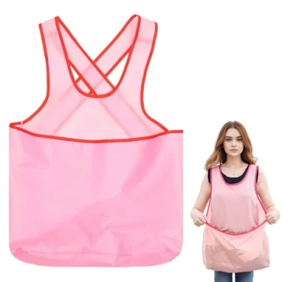 Image of KYSUN Portable Aprons,laundry Apron With Pouch, Sleeveless Laundry large Pocket, Organizer（Pink）