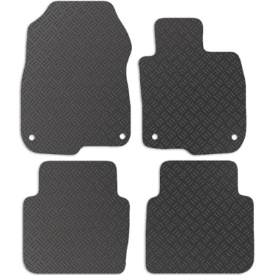 Image of Carsio Rubber Car Mats For Honda CR V 2017+ Onwards Tailored Fit Floor Mat Set Complete Accessory Black Custom Fitted All Weather &amp; Heavy Duty, Anti Slip Backing with Clips