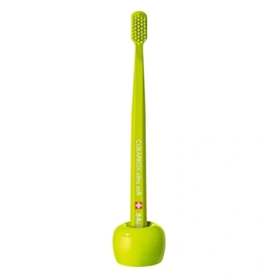 Image of Curaprox toothbrush holder, ceramic foot, green, 1 pc.