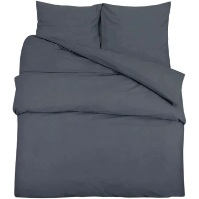 Image of vidaXL Duvet Cover Set Anthracite 200x200 cm Cotton