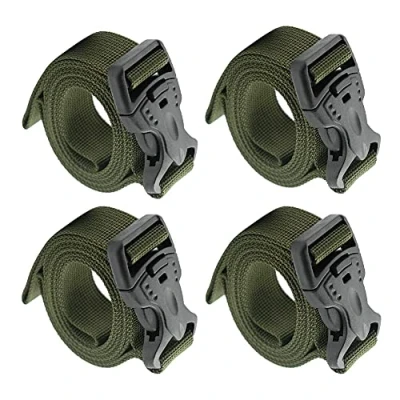 Image of Alnicov Backpack Accessory Strap Luggage Straps Cover Sleeping Bag Adjustable Heavy Duty with Quick Release Buckle for Outdoor Camping or Daily Use(Green,4Pack)