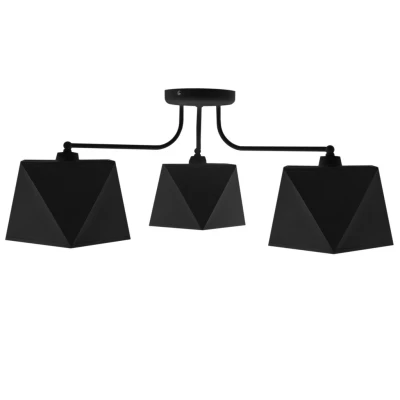 Image of Adamant Multi Arm Semi Flush Ceiling Light Black 75cm