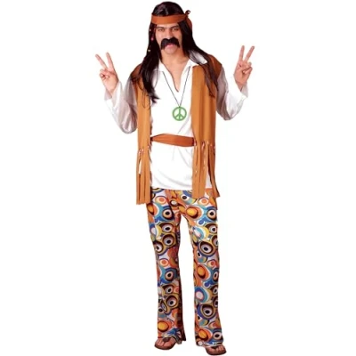 Image of Wicked Costumes Adult Mens Woodstock Hippie Fancy Dress Costume Large