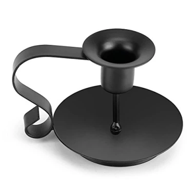 Image of Taper Candle Holder, Retro Iron Cone Candlestick Hand Made Stand Home Candlelight Dinner Decor