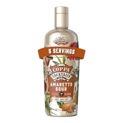 Image of Coppa Cocktails Ready to Drink Amaretto Sour Easy Premium Pre Mixed Just Add Ice 14.9% ABV 70cl