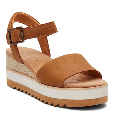 Image of TOMS Women&#039;s Diana Sandal, Tan Leather, 7.5 UK