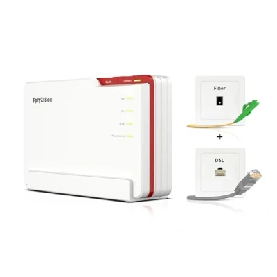 Image of AVM FRITZ!Box 5690 Pro Wi Fi 7 Premium Router with Triband (2.4 GHz, 5 6 GHz) up to 18.5 Gbit/s for Fiber and DSL Connections, WLAN Mesh, DECT Base, German Version)
