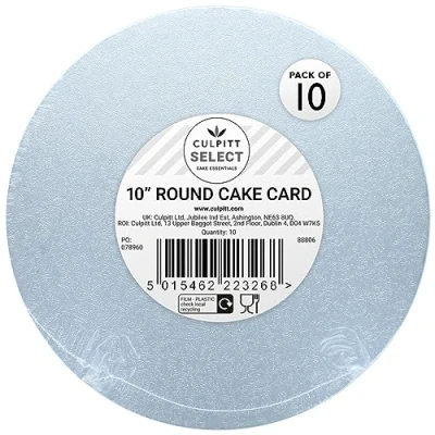Image of Culpitt Select 10&quot; 3mm Round Cake Boards, Double Thick Cards For Celebration Cakes, Birthday Treats, Cupcakes, and More! 10 Inch, Pack Of