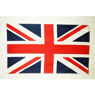 Image of AZ Flag United Kingdom 3x5 Ft Light Polyester Uk British England Banner with Two Brass Eyelets Fade Resistant Vivid Colors 3&#039; x 5&#039; Feet 150x90 Cm