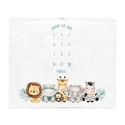 Image of MONLEYTA Twin Baby Monthly Record Growth Milestone Blanket Swaddle Wrap Photography Props