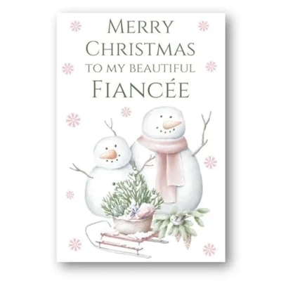 Image of Second Ave Fiancee Snowmen Christmas Xmas Holiday Festive Greetings Card
