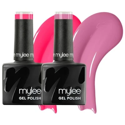 Image of Mylee Gel Nail Polish Duo 2x8ml [Neon Bloom] UV/LED Soak Off Art Manicure Pedicure for Professional, Salon &amp; Home Use Long Lasting Easy to Apply, Vegan Cruelty Free