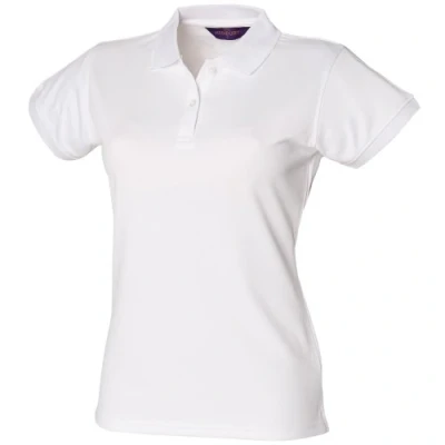 Image of Henbury Womens/Ladies Coolplus® Fitted Polo Shirt (L) (White)