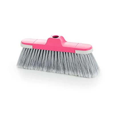 Image of Maya 02011 Anti Shock Broom with Intermediate Fibers, Ideal for Indoor Sweeping Pink and Grey