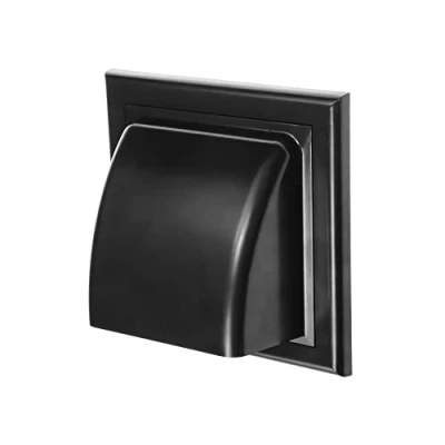 Image of Awenta 4&#039;&#039; Inch / 100 mm Exhaust Hood Vent Black ABS Plastic Non Return Valne/Backdraft Damper Dryer Opening, External Ventilation Cover Outdoor Air Cap Duct