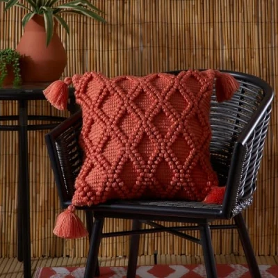 Image of Drift Home Alda Outdoor Durable Filled Cushion 43 x 43cm in Terracotta