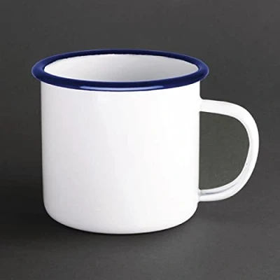 Image of Olympia Enamel Mug Made of Steel Heat and Chemical Resistant 350ml Pack 6
