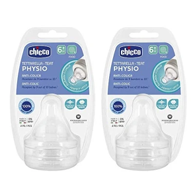Image of Chicco Perfect 5 Teat Set of 4 Soft Sense Silicone Teats Size X Food Porridge 6 Months + Made in Italy