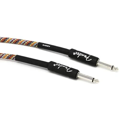 Image of Fender® Festival Instrument Cable 10 ft (3m) STR/STR Rainbow