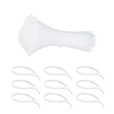 Image of Cable Ties 1000pcs 100mm x 2.5mm Adjustable Self Locking Nylon Tie Wraps White Zip for Home Office Garage and Workshop