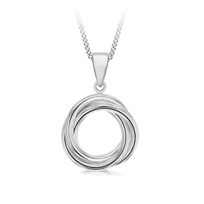 Image of Tuscany Silver Women&#039;s Sterling Triple Ring on Curb Chain of 46 cm/18 Inch