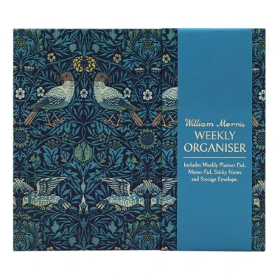 Image of William Morris Weekly Planner Organiser With Sticky Notes Birds Design