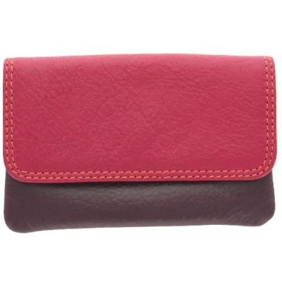 Image of Visconti Leather Rainbow Collection TAHITI Purse RB99 Plum Multi
