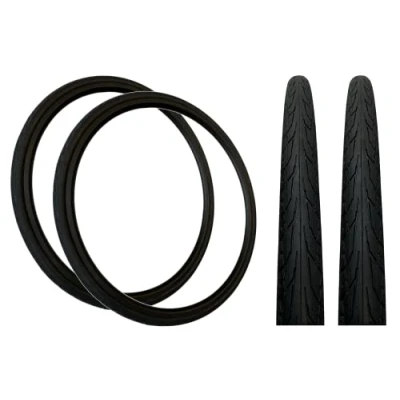 Image of PAIR Baldy&#039;s 700 x 28c BLACK Racing Bike Slick Road Tyres