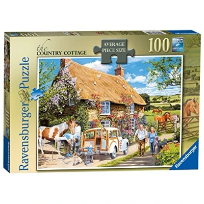 Image of Ravensburger The Country Cottage 100 Piece Jigsaw Puzzle with Extra Large Pieces for Adults and Kids Age 10 Years Up