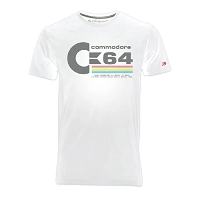 Image of Blasfemus Men&#039;s T Shirt Commodore 64 C64 80s Vintage Nerd (White, S)