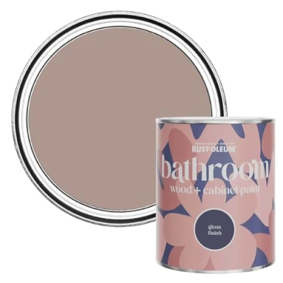 Image of Rust Oleum Pink Moisture Resistant Bathroom Wood &amp; Cabinet Paint In Gloss Finish Haversham 750ml