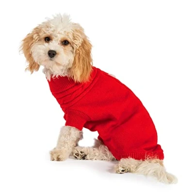 Image of Ancol Red Cable Knit Dog Jumper Medium (40Cm Length)