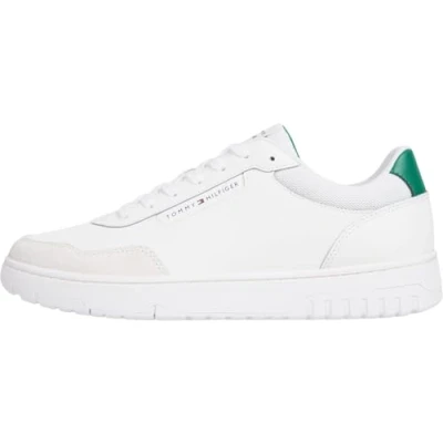 Image of Tommy Hilfiger Basket CORE Trainers, Men&#039;s, Size: 11, Ecru Leather/synthetics