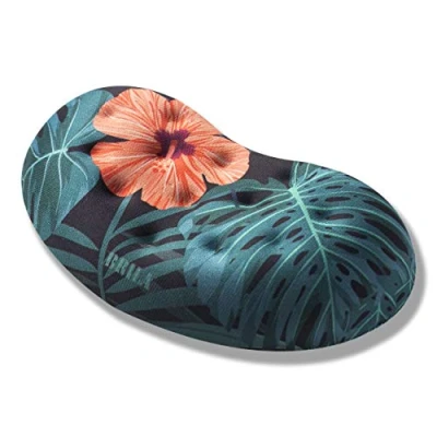 Image of BRILA Ergonomic Memory Foam Mouse Wrist Rest Support Pad Cushion for Computer, Laptop, Office Work, PC Gaming Massage Holes Design Pain Relief (Floral Rest)