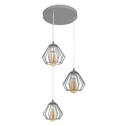 Image of Agat Cluster Pendant Ceiling Light Grey 38cm