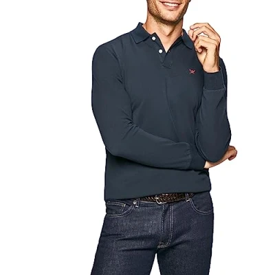 Image of Hackett London Men&#039;s Slim Fit Logo Polo Shirt, 595navy, S UK