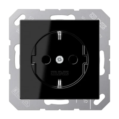 Image of JUNG A 1520 SW Single socket black A1520SW, 250 V