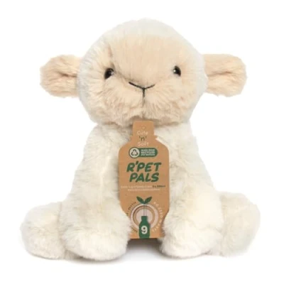 Image of Lesser &amp; Pavey Rpet Pals Lottie Sitting Lamb Teddy For Kids Made Up of Recycled Bottles Stuffed Animal Soft Toys Ideal Birthday or Baby Gift