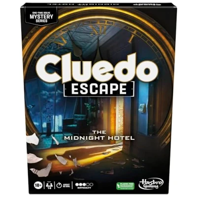 Image of Cluedo Escape: The Midnight Hotel Board Game, 1 Time Solve Escape Room Games for 6 Players, Cooperative Mystery