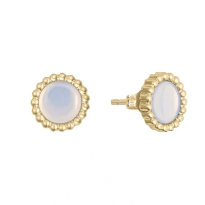 Image of Radley Womens 18ct Gold Plated Genuine Semi Precious Opal Stud Earrings