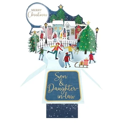 Image of Clever Cubes Pop Up Son &amp; Daughter in Law Fun Christmas Card 3D Xmas XCU008C