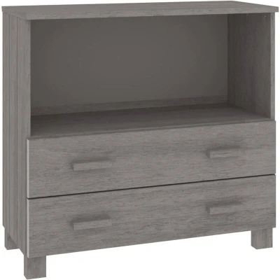 Image of vidaXL Sideboard HAMAR Light Grey 85x35x80 cm Solid Wood Pine