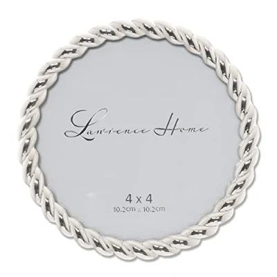 Image of Lawrence Frames Rope Design Metal Frame, 4x4 Round, Silver