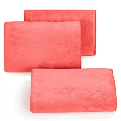 Image of Eurofirany Microfibre Towel Quick Drying Soft Set of 6 Oeko Tex Coral 50 x 90 cm