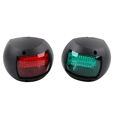 Image of EBTOOLS Side Boat Light,Pair of Signal Lamp Spherical Red Green LED Waterproof Navigation Light DC12V 24V 3W Light(Black)