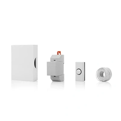 Image of Byron 720k Wired Doorbell Set, Doorbell, Push Bell, Transformer, Cable and Clips